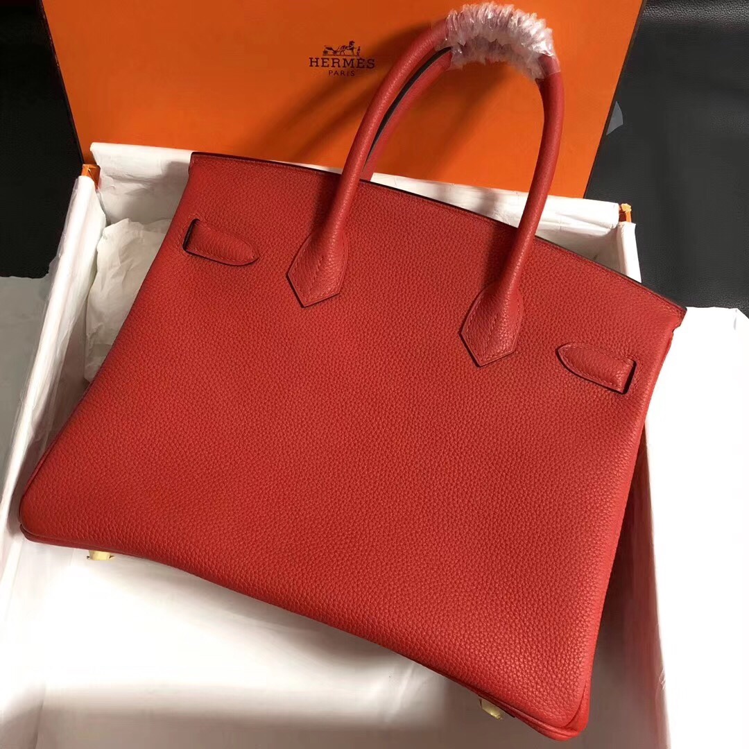 Hermes Birkin 35CM Togo Leather Handbag Red